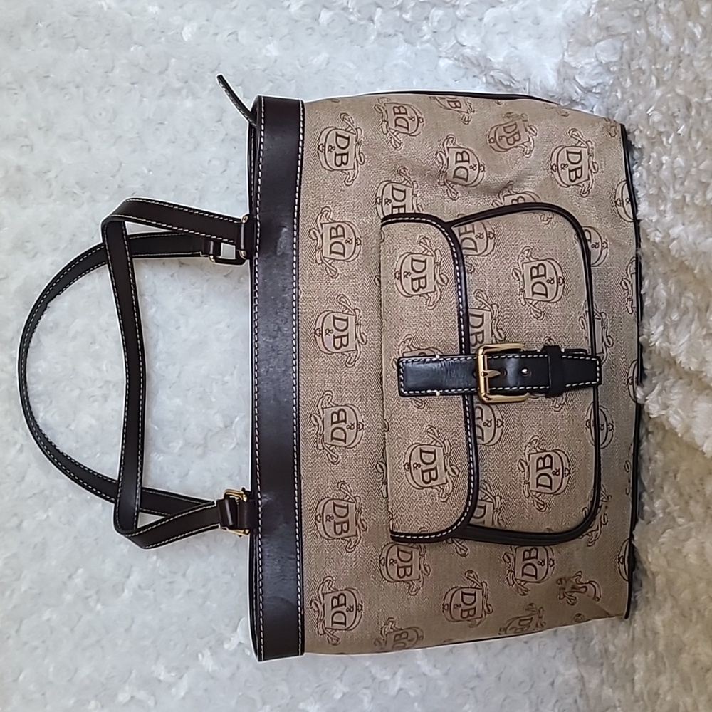 Dooney & Bourke DL57C W8 Donegal East/West Cotton Logo Shoulder Bag 14"